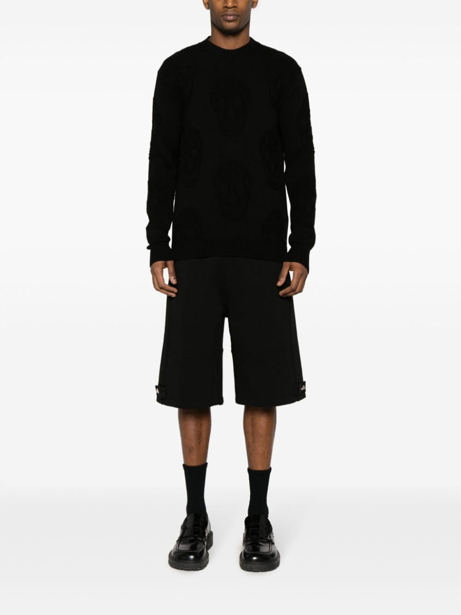 Alexander McQueen Skull Jacquard Cotton Knit Sweater For Men Refined Casual Luxury Knitwear