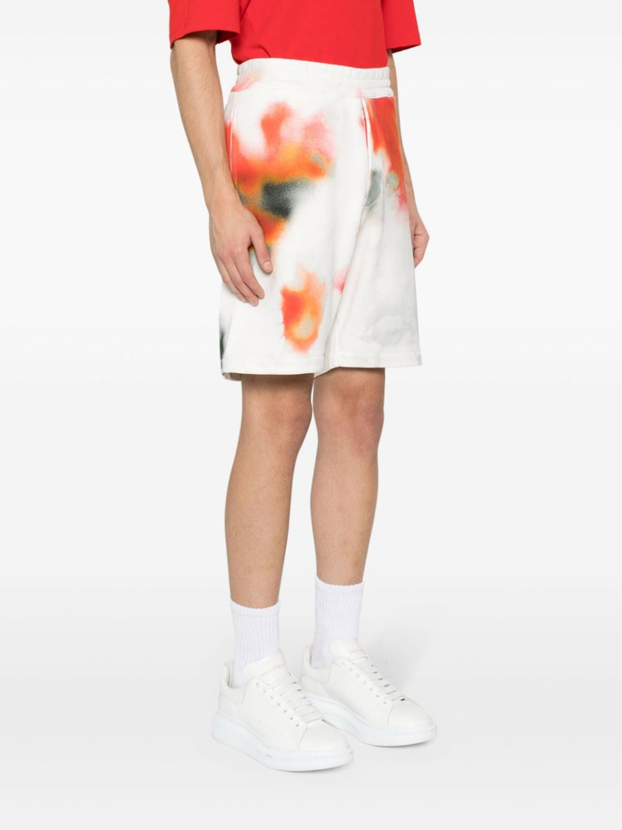 Alexander McQueen Tie-Dye Bermuda Shorts for Men Mid-Rise 100 Percent Cotton Bold Multicolor
