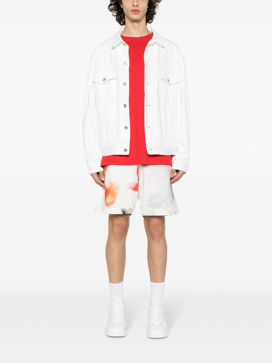 Alexander McQueen Tie-Dye Bermuda Shorts for Men Mid-Rise 100 Percent Cotton Bold Multicolor