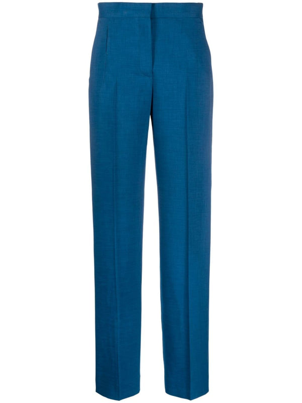 Tory Burch Navy Tailored Trousers High Waist For Women With Concealed Front Closure And Office Wear Elegance