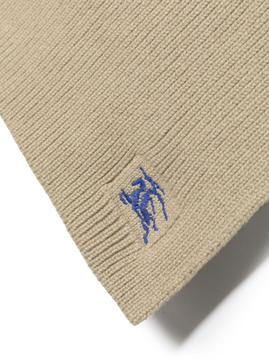 Burberry EKD Embroidered Cashmere Scarf With Equestrian Knight Motif For Women And Men Luxury Wrap