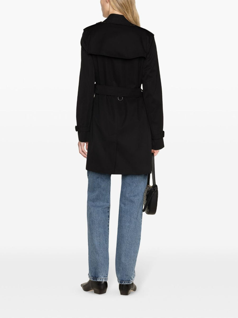 Burberry Kensington Cotton Trench Coat With Vintage Check Lining For Women Timeless Heritage Outerwear