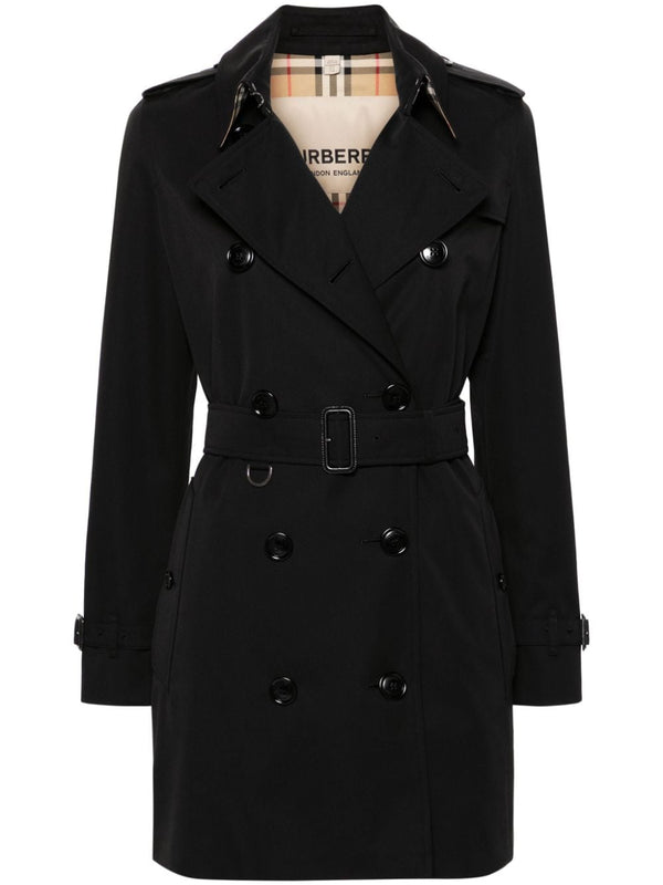 Burberry Kensington Cotton Trench Coat With Vintage Check Lining For Women Timeless Heritage Outerwear