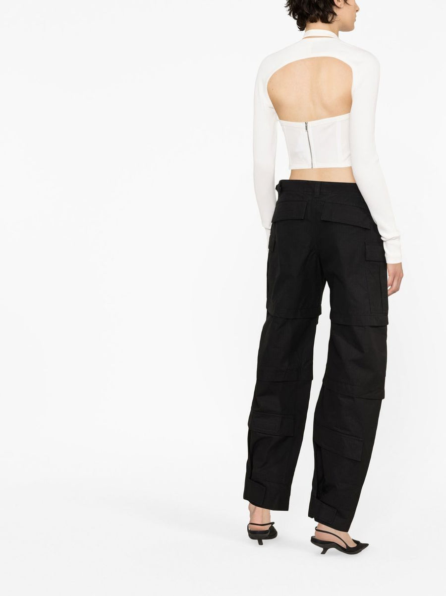 Wardrobe.NYC Black Cotton Cargo Trousers Detachable Legs Ankle Length
