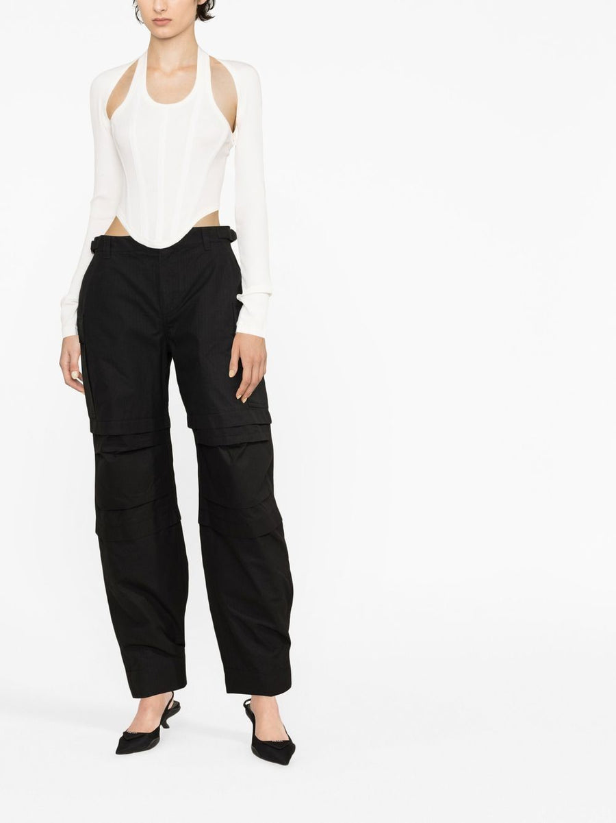Wardrobe.NYC Black Cotton Cargo Trousers Detachable Legs Ankle Length