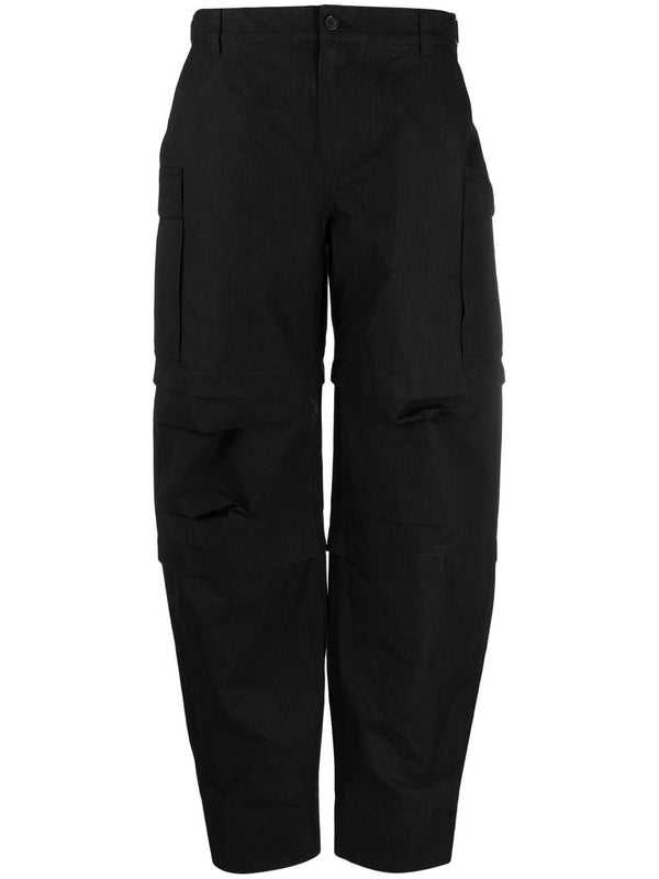 Wardrobe.NYC Black Cotton Cargo Trousers Detachable Legs Ankle Length