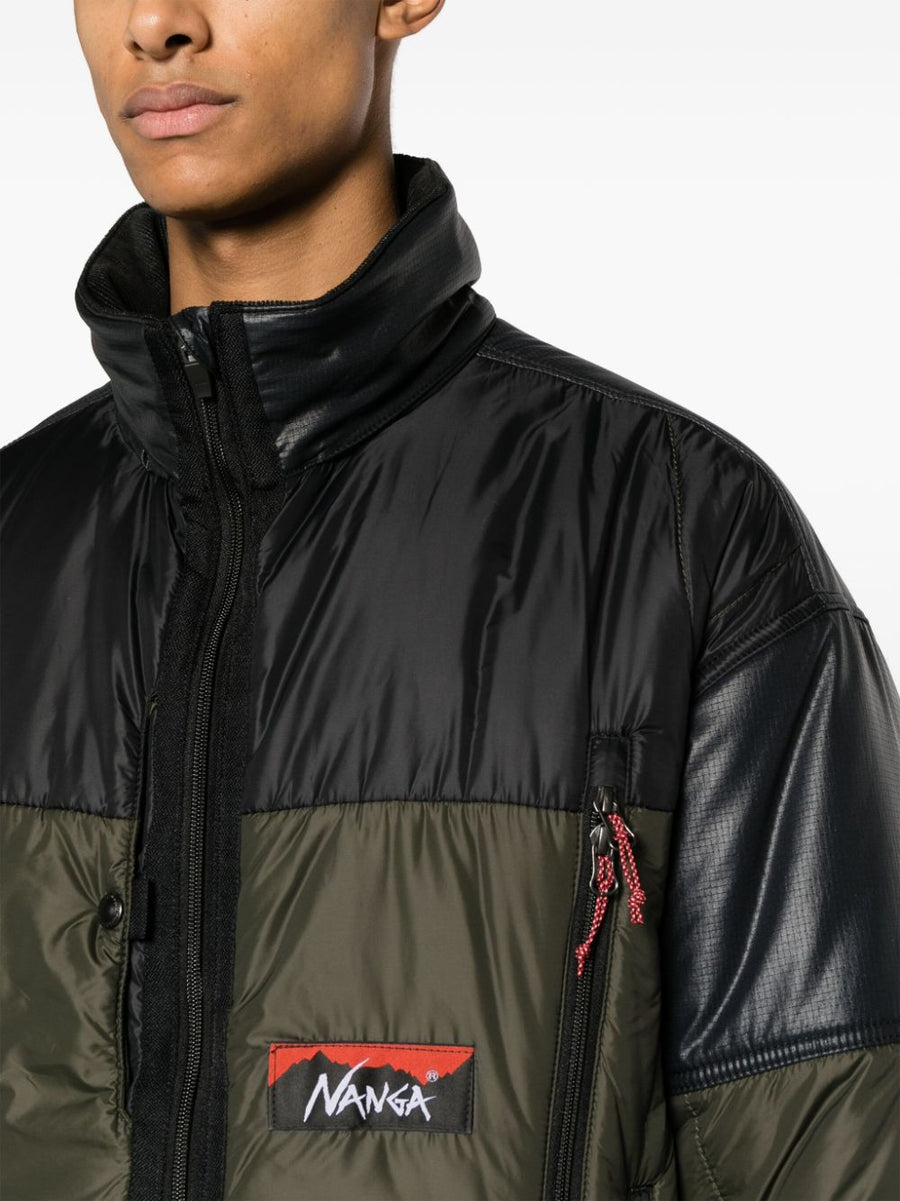 Junya Watanabe Nylon Short Down Jacket for Men Premium Warmth High Neck Padded Urban Style