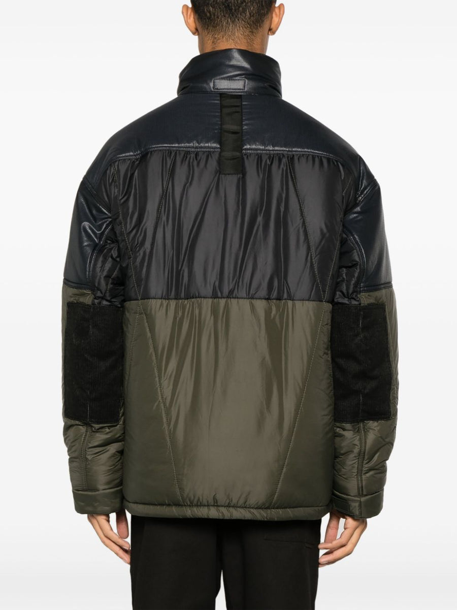 Junya Watanabe Nylon Short Down Jacket for Men Premium Warmth High Neck Padded Urban Style