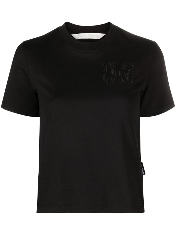 Palm Angels Logo Cotton Tee For Women Soft Cotton Jersey Premium Streetwear Comfort