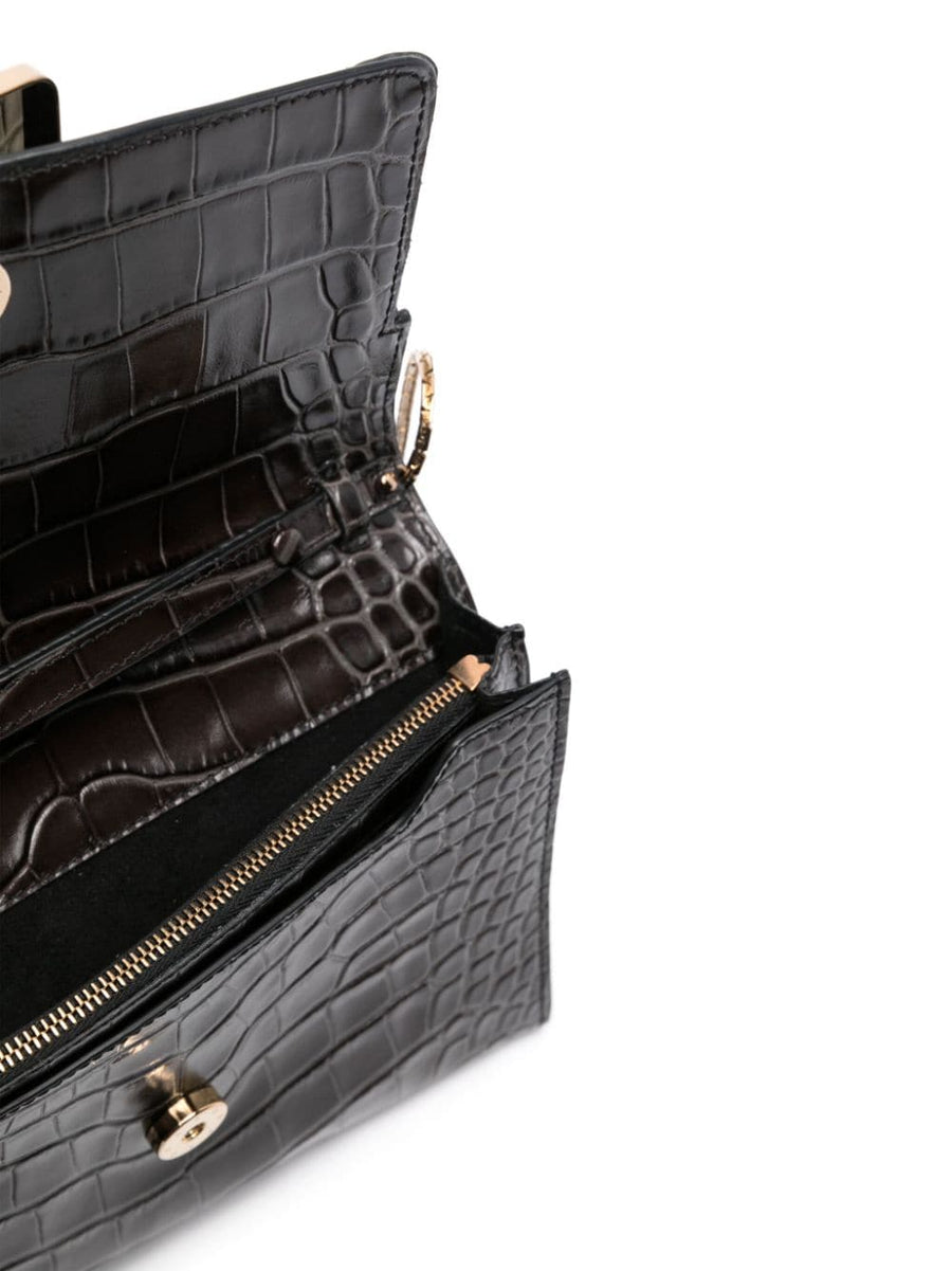 Boyy Buckle travel case croco embossed leather clutch bag
