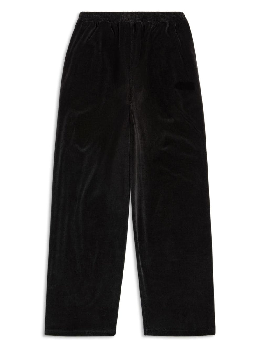 Balenciaga Logo Embroidered Track Pants For Women Premium Black And White Cotton With Elastic Waist