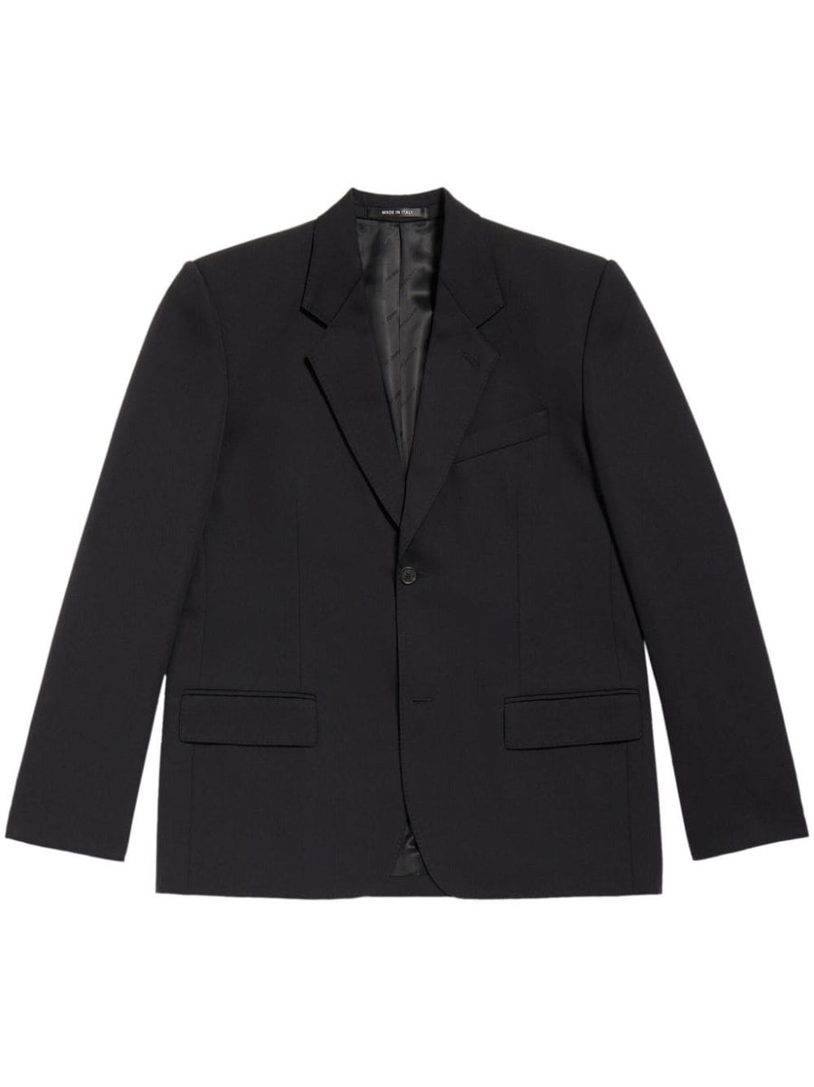 Balenciaga Wool Blazer for Men Notched Lapel Single Breasted 100 Percent Wool Luxurious Structured
