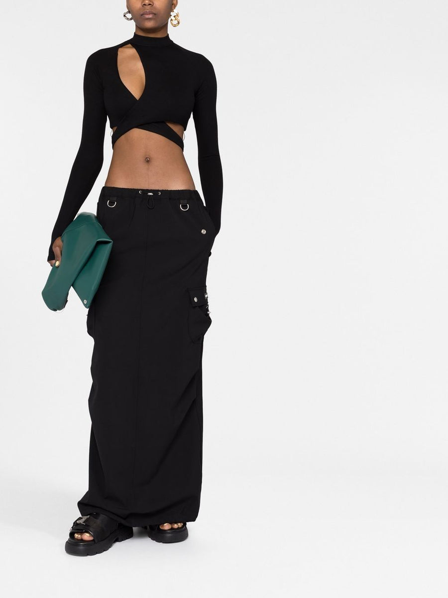 Coperni Tailored Cargo Maxi Skirt Black For Women Refined Utility And City Chic Style