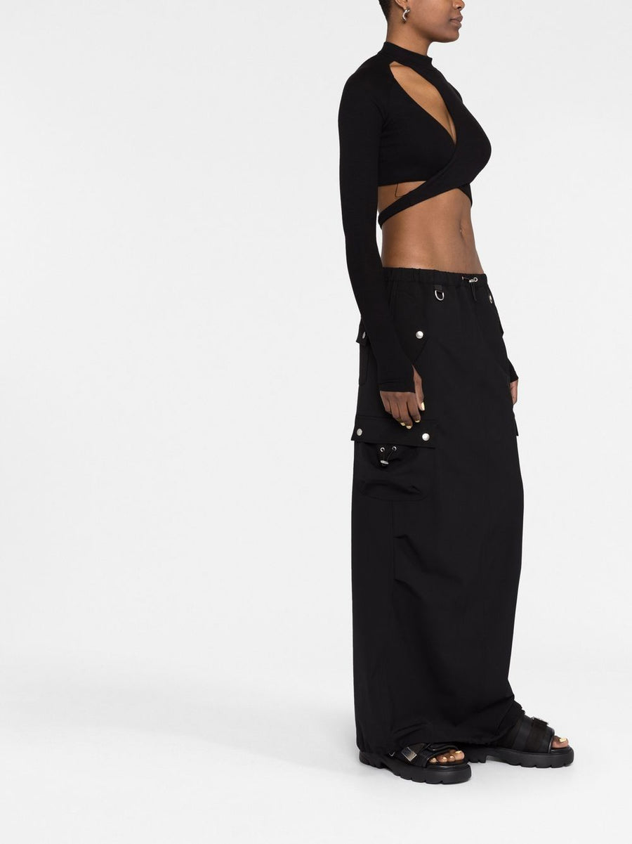 Coperni Tailored Cargo Maxi Skirt Black For Women Refined Utility And City Chic Style