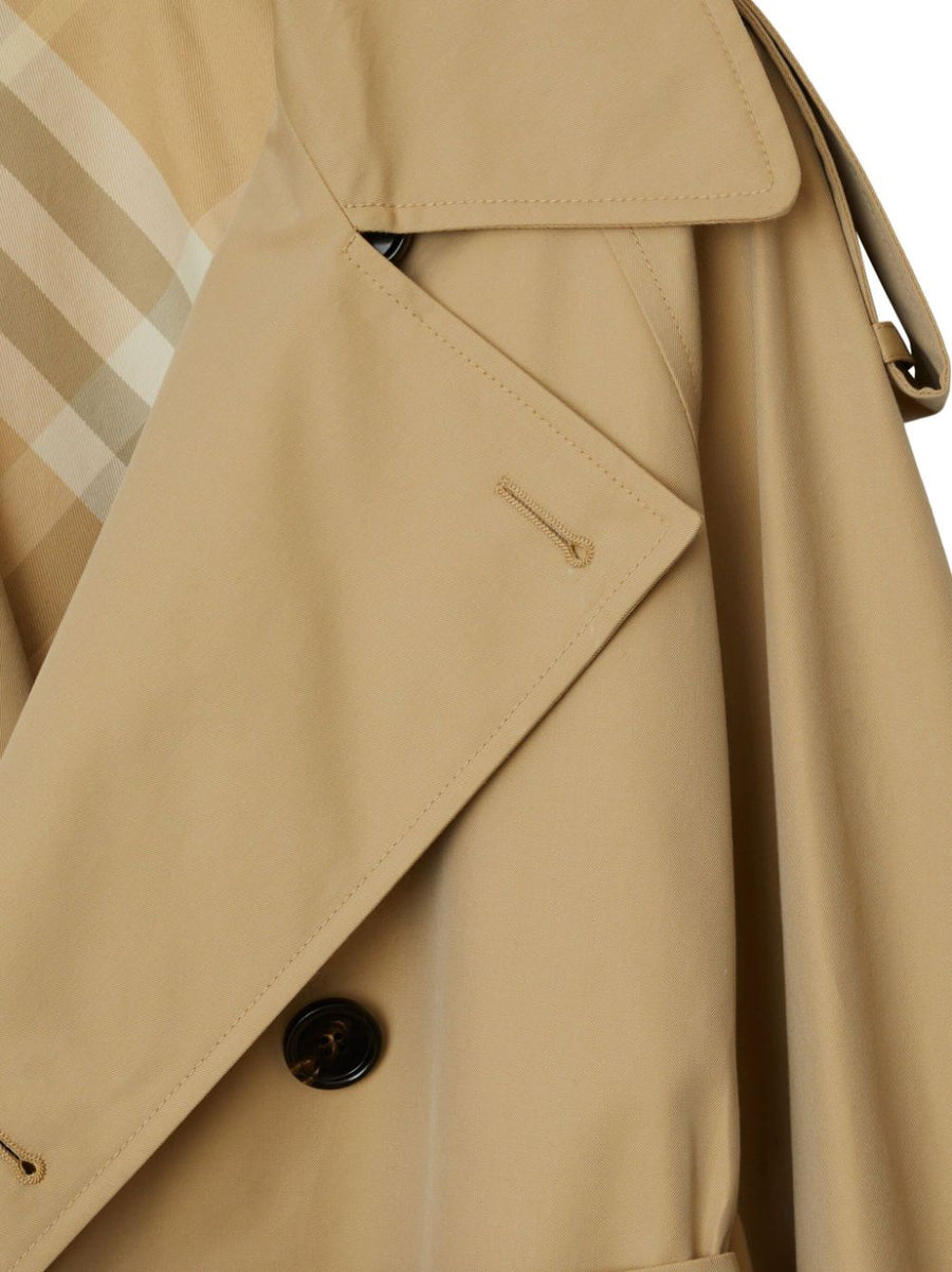 Burberry Beige Cotton Trench Coat Belted Waist Double Breasted For Women Timeless Classic Outerwear