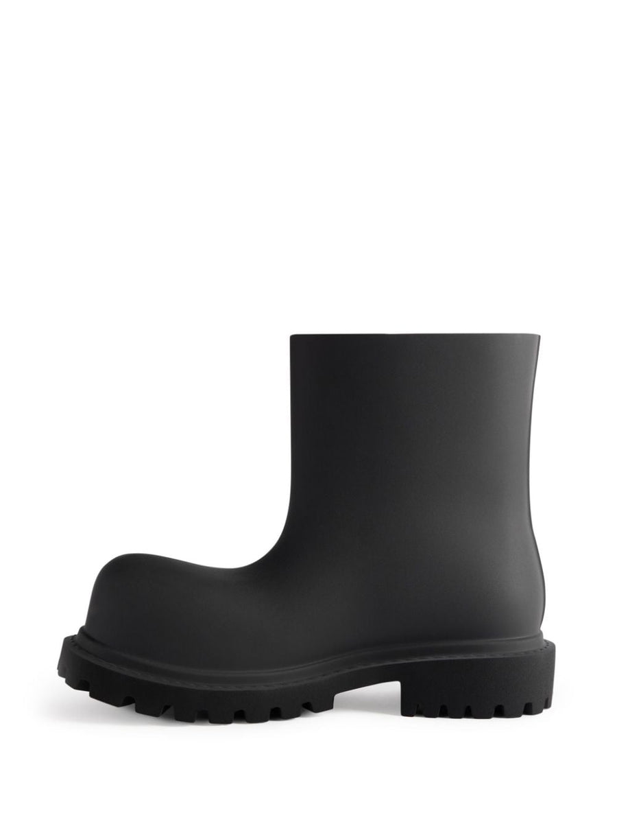 Balenciaga Steroid Rubber Ankle Boots Logo Embossed Bold Men