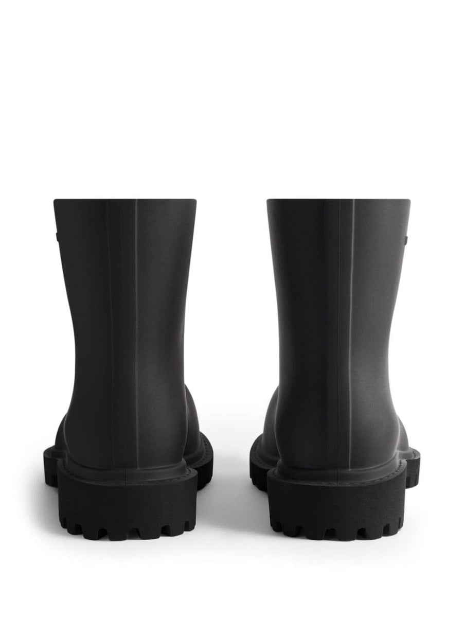Balenciaga Steroid Rubber Ankle Boots Logo Embossed Bold Men