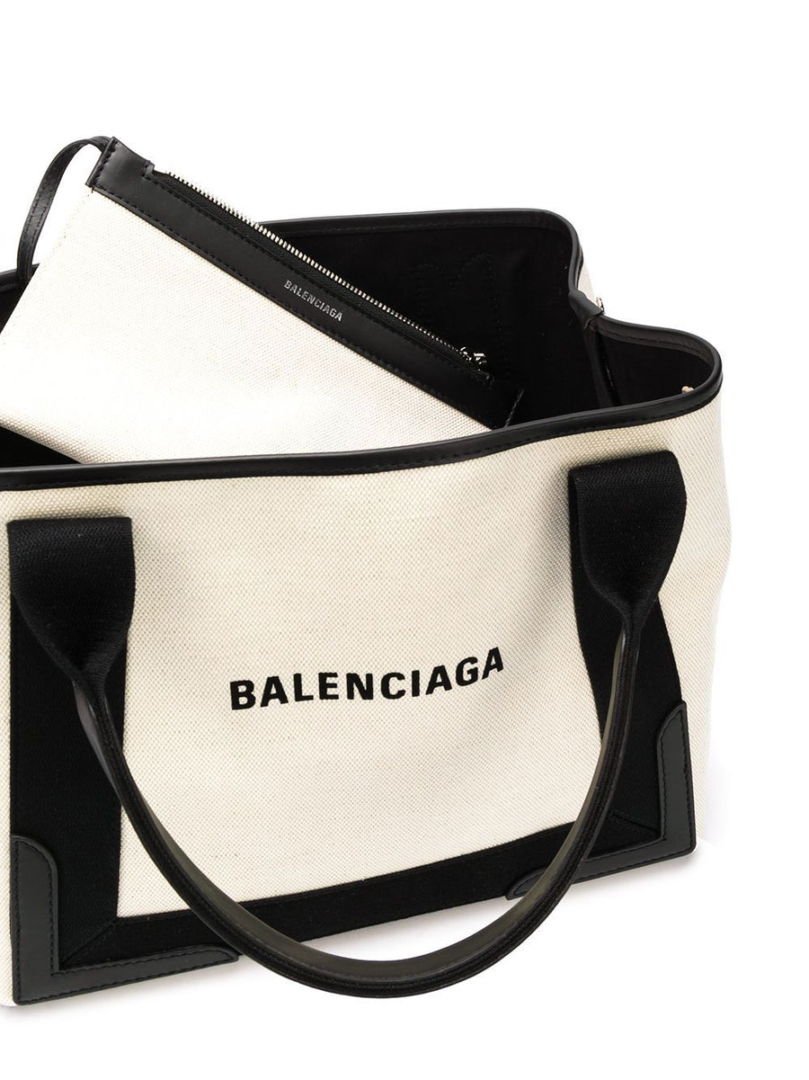 Balenciaga Cabas S Canvas Tote With Removable Pouch For Women Luxurious Versatile Everyday Carryall