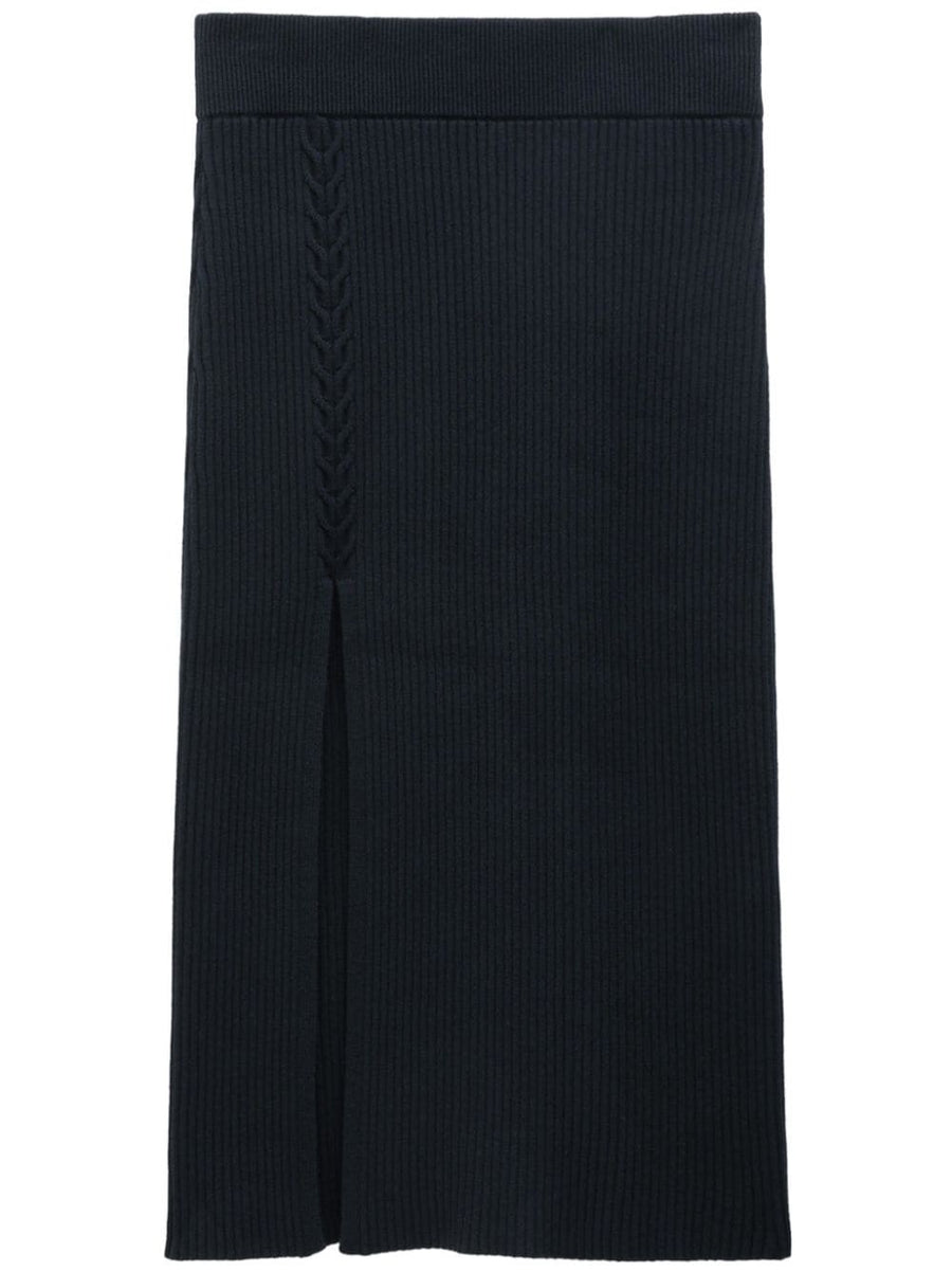 Filippa K Organic Cotton Cable Knit Asymmetrical Skirt For Women Versatile Sustainable Wardrobe Essential