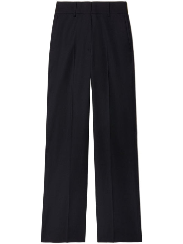 Off White Wool Formal Trousers Black For Women Premium Tailored High Waisted With Embroidered Logo Office Wear