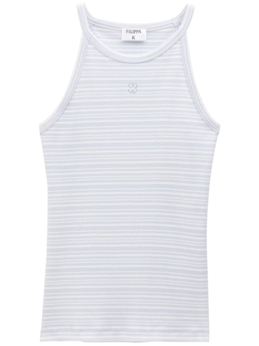 Filippa K Striped Organic Cotton Tank Top For Women Eco Conscious Racerback Halterneck