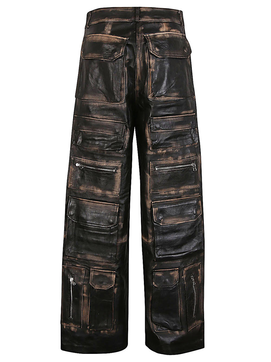 Fermas.Club Premium Leather Cargo Trousers For Women With Silk Lining And Cargo Pockets