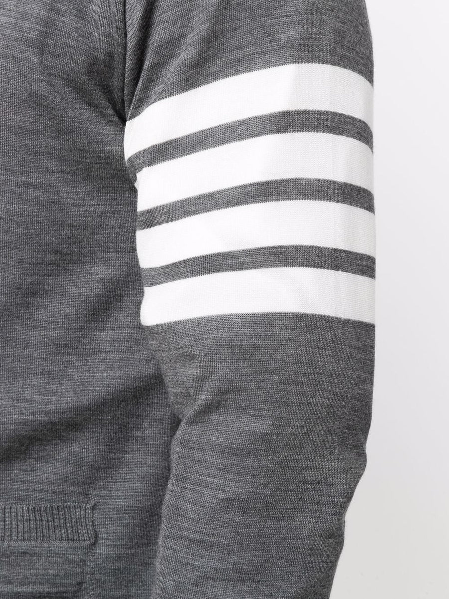 Thom Browne 4Bar Merino Cardigan For Men Premium Luxury Knit With Front Button Details