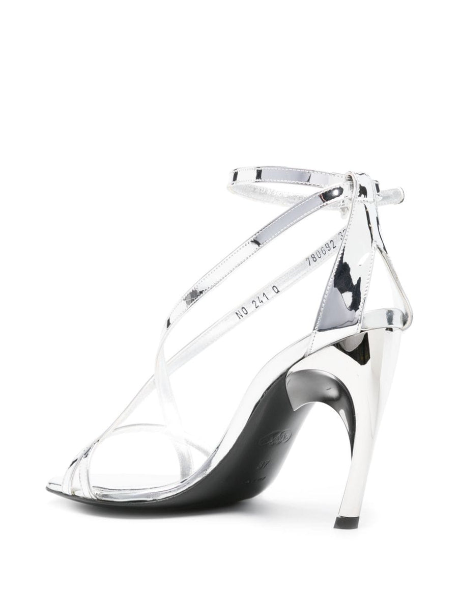 Alexander McQueen Twisted Armadillo 95mm Patent Sandals For Women Striking Architectural Heels