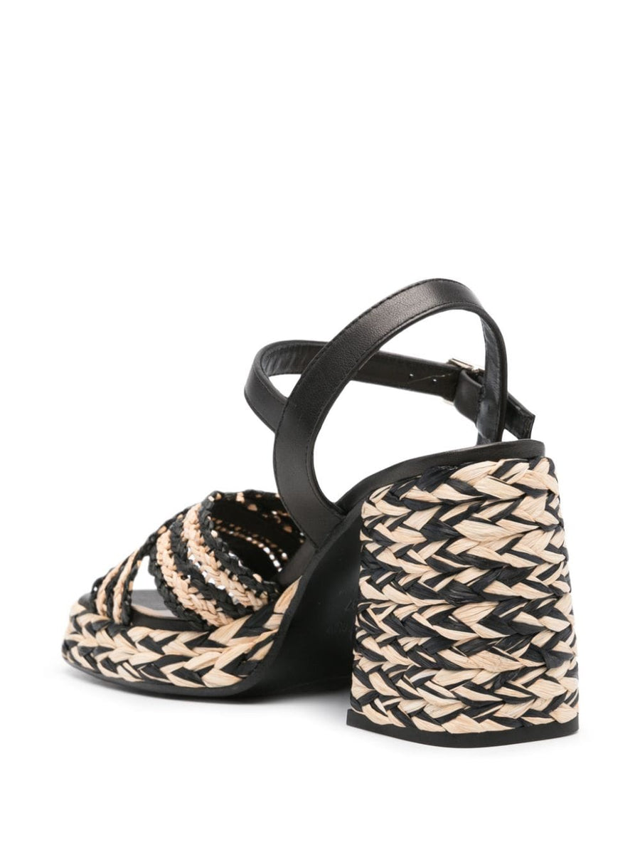 Castañer Vicen Raffia Heel Sandals Interwoven Toe Strap