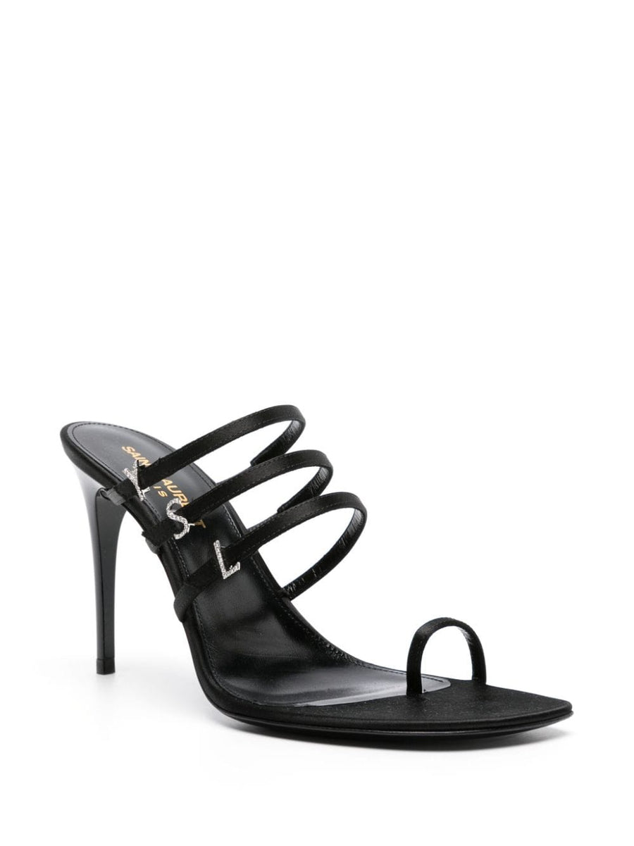 Saint Laurent Jerry 95mm Crystal Embellished Satin Sandals For Luxurious Evening Wear Women