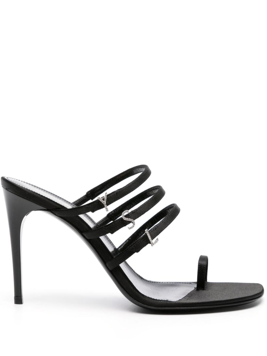 Saint Laurent Jerry 95mm Crystal Embellished Satin Sandals For Luxurious Evening Wear Women