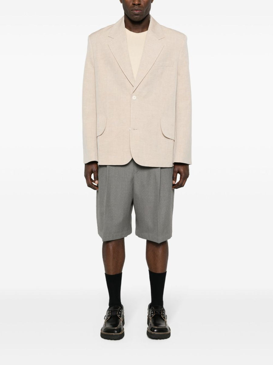 Jacquemus La Veste Titolo Beige Linen Virgin Wool Blazer For Men Breathable Day To Night Versatility