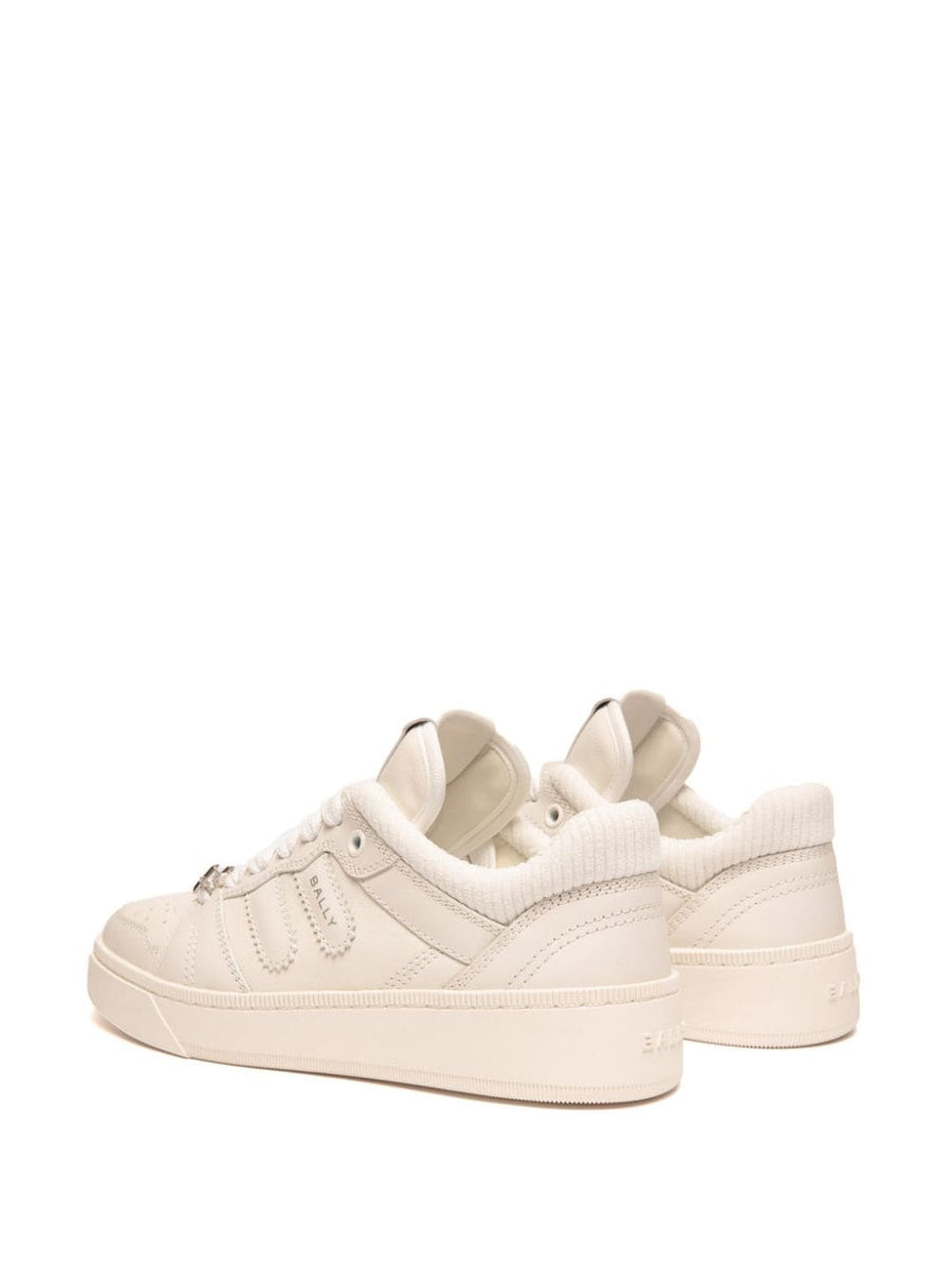 Bally Raise White Leather Sneaker For Women Luxury Calf Leather Comfort Everyday Chic