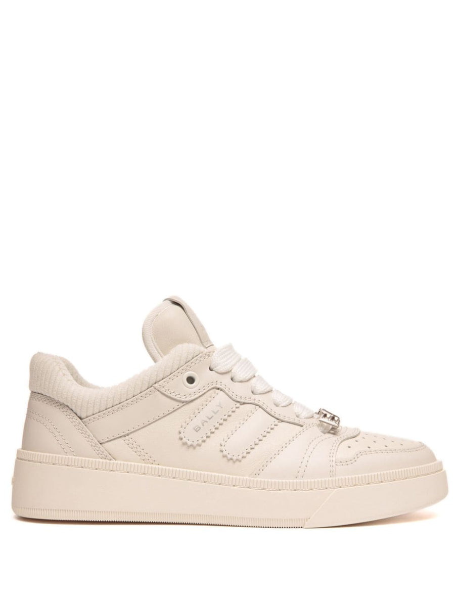 Bally Raise White Leather Sneaker For Women Luxury Calf Leather Comfort Everyday Chic