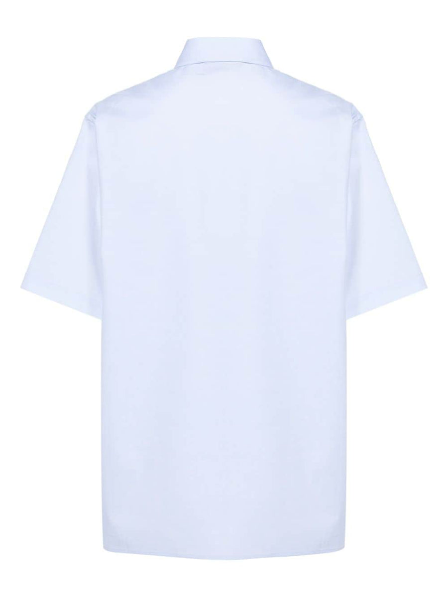 Darkpark Womens Oversized Cotton Shirt Light Blue Relaxed Poplin Layering Essential Embroidered Logo
