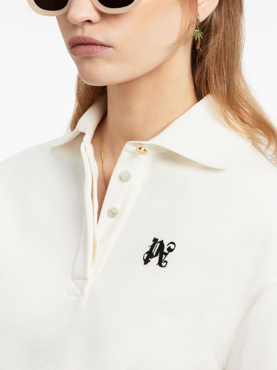 Palm Angels Monogram Cropped Polo Shirt For Women Luxe Streetwear Statement Piece