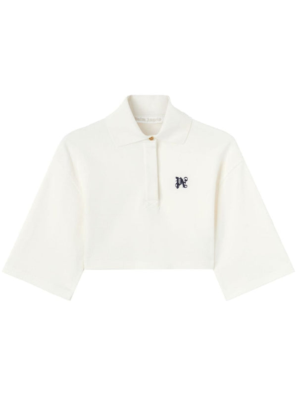 Palm Angels Monogram Cropped Polo Shirt For Women Luxe Streetwear Statement Piece