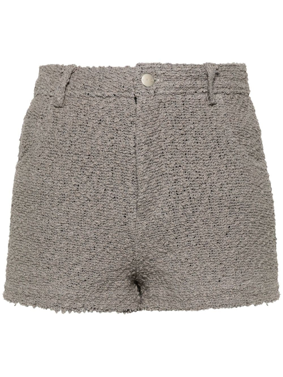 Iro Daphna Cotton Blend Shorts Grey Boucle High Waisted Thigh Length Versatile Wardrobe Essential For Modern Women