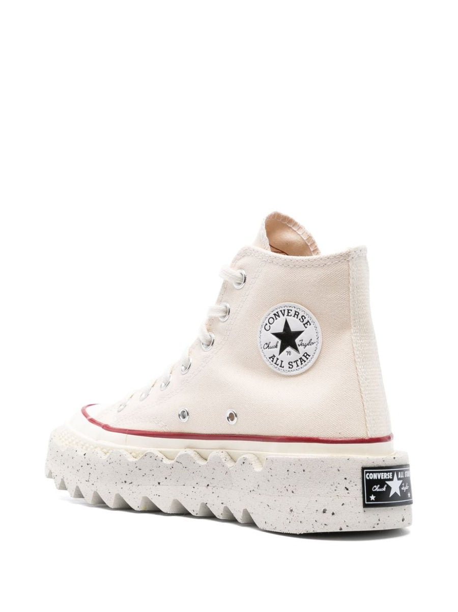 Converse Chuck 70 Shark Trek High Top Sneakers for Women Beige Cotton Canvas Rugged All Season Comfort