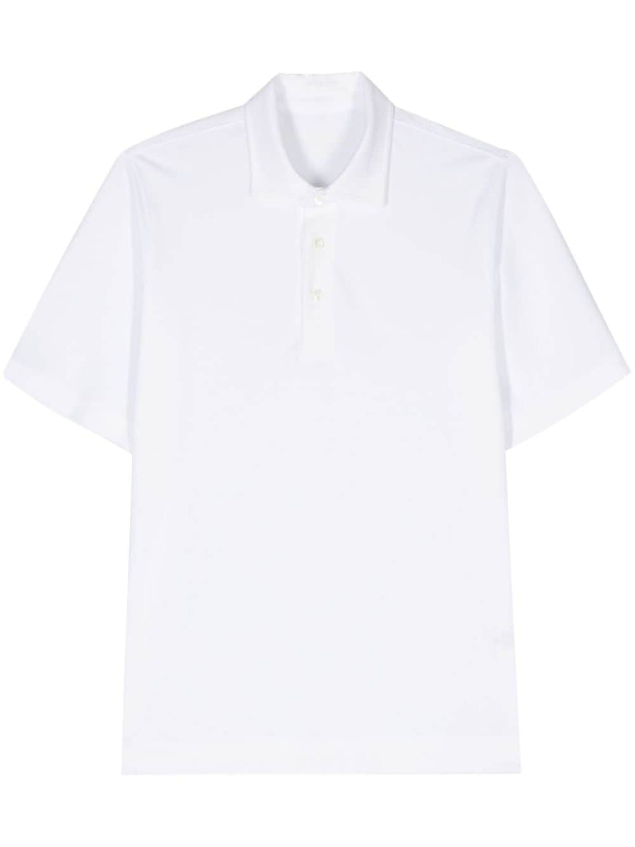 Circolo 1901 Pique Polo Shirt For Men With Stretch Cotton Comfort White Luxury Smart Casual Essential