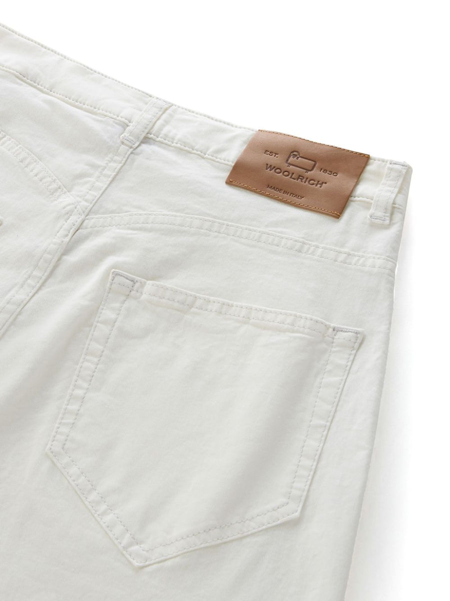 Woolrich White Wide Leg Denim Jeans With Stretch Cotton High Waist Versatile Everyday Wear For Women