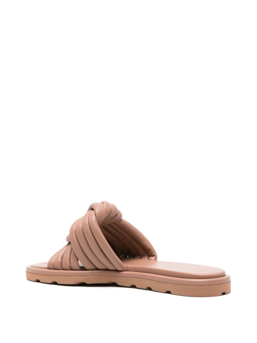 Gianvito Rossi Ottavia Leather Slides for Women Luxury Calf Leather Slip On with Padded Footbed
