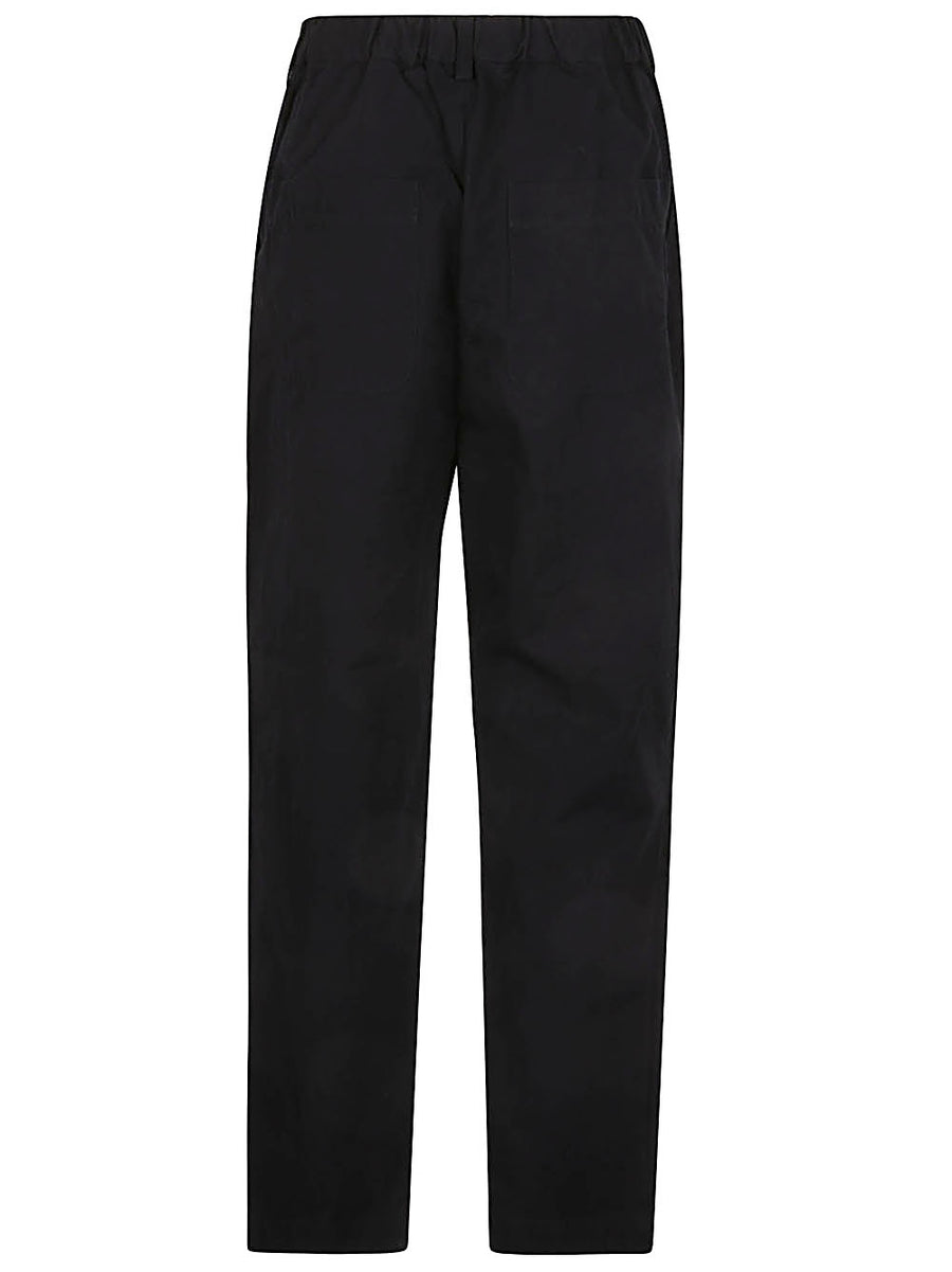 Sarahwear Cotton Trousers For Women, Tapered Fit With Elastic Back Waistband, Durable Black Cotton