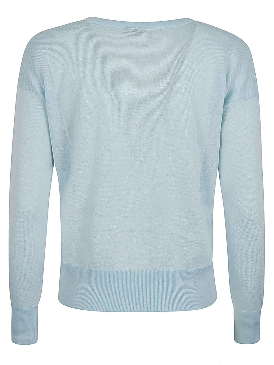 Base Cotton blend v-neck sweater