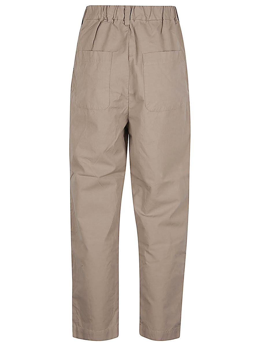 Sarahwear Cotton Trousers for Women Beige 100% Cotton Tapered Fit Effortless Versatility