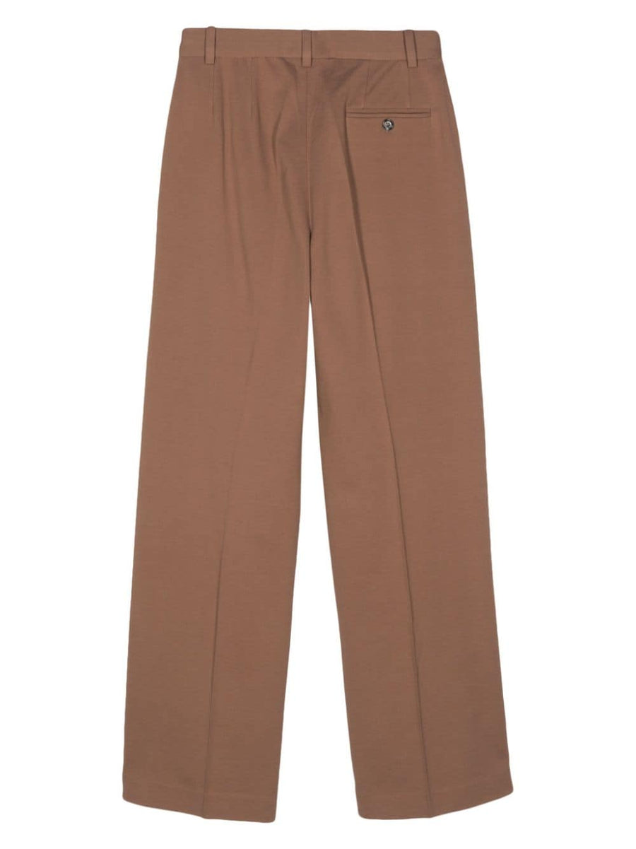 Circolo 1901 Pique Trousers For Women Versatile Cotton Blend Stretch Chocolate Brown Office Ready