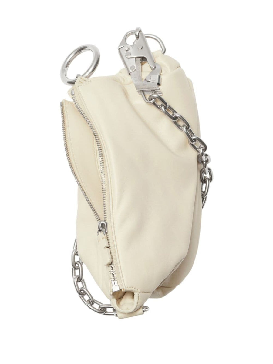Burberry Small Knight Leather Shoulder Bag Cream White Lambskin With Ring Embellishment For Women