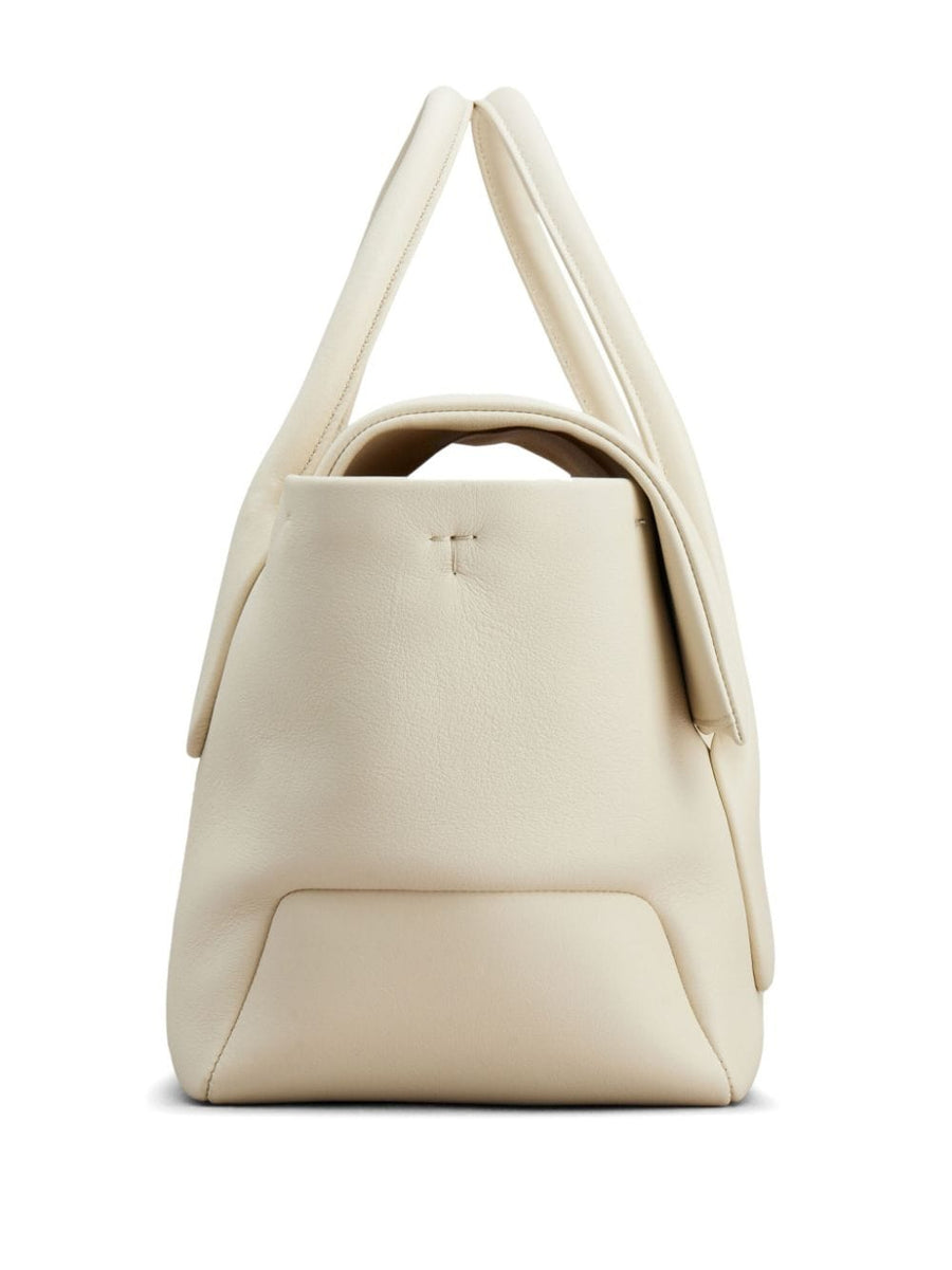 Tod's Di Leather Tote Bag For Women Timeless White Calf Leather Shopper With Detachable Strap