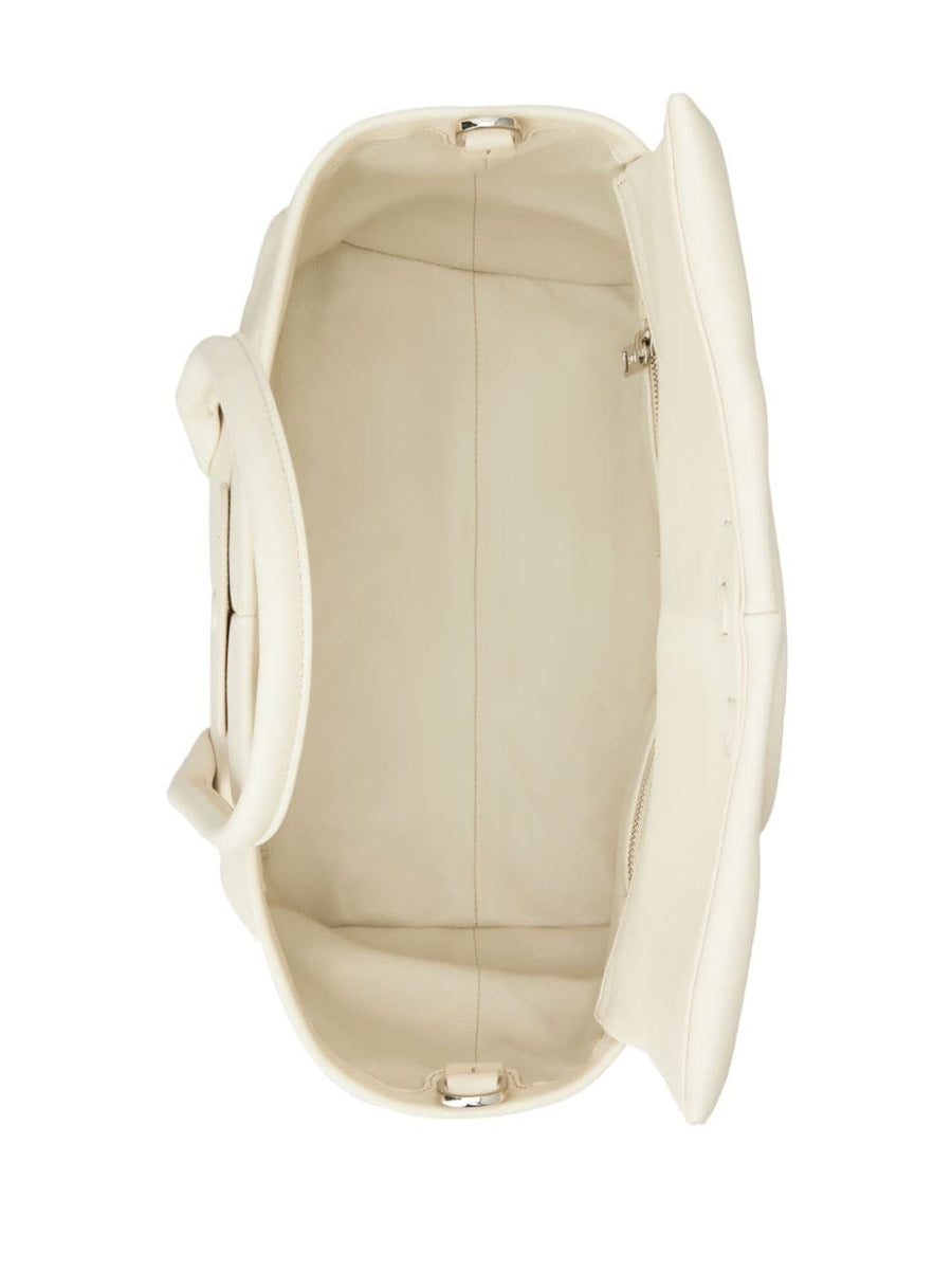 Tod's Di Leather Tote Bag For Women Timeless White Calf Leather Shopper With Detachable Strap
