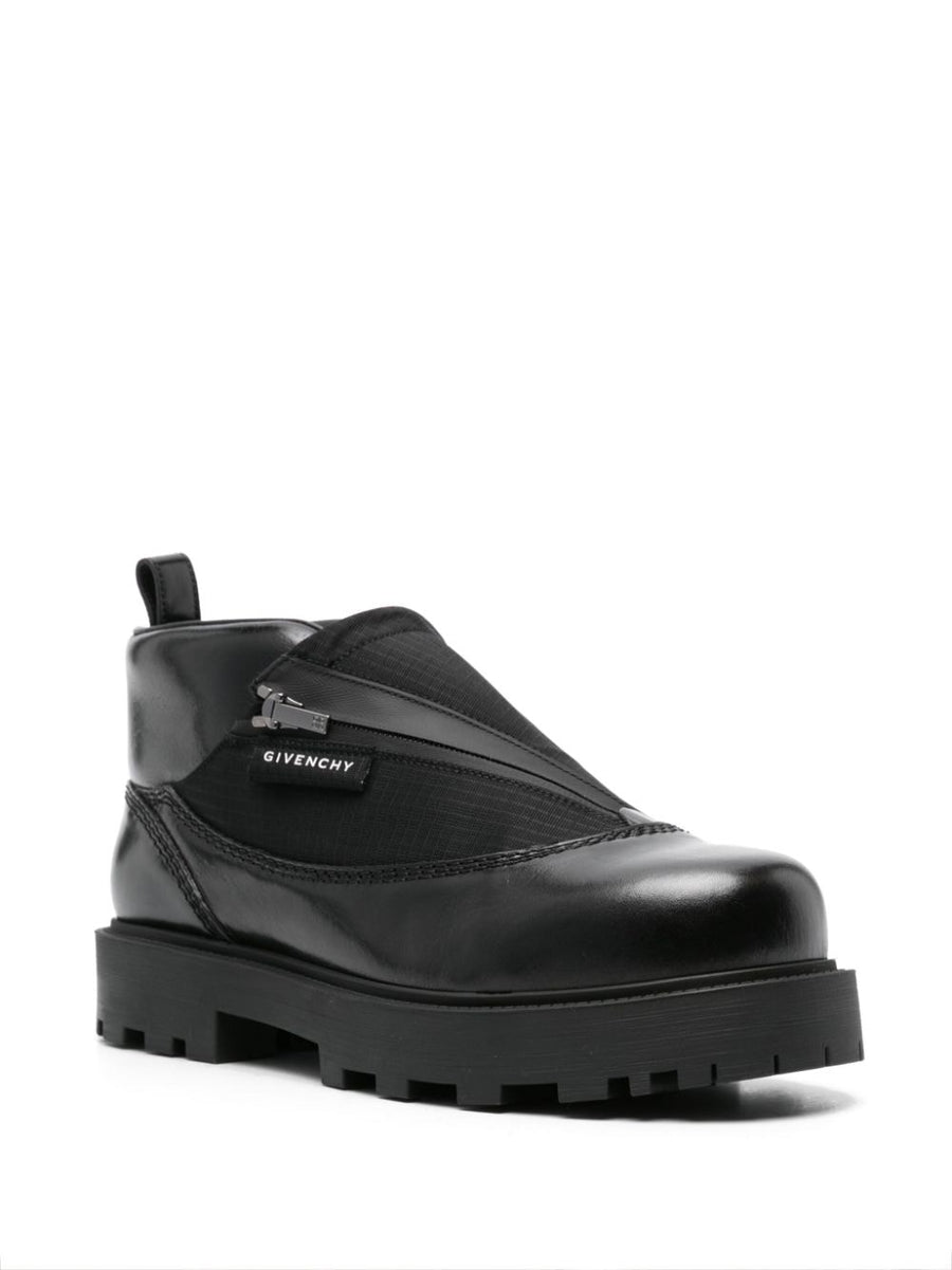 Givenchy Storm Ankle Boots for Men in Luxurious Calfskin Leather with Ripstop Panel and Front Zip